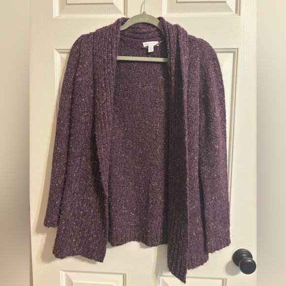 Charter Club women’s purple knit open cardigan -size small-great condition - Picture 1 of 8